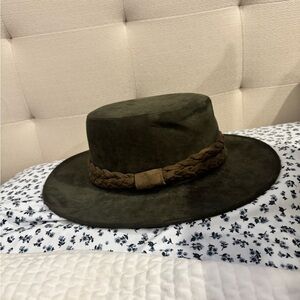 Stylish Olive Green Suede Hat